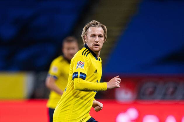 200905 Emil Forsberg of Sweden during the Nations League football match between Sweden and France on September 5, 2020 in Stockholm. Photo: Joel Marklund BILDBYRAN kod JM JM0013 bbeng fotboll fotball football soccer landskamp nations league sverige sweden sverige a frankrike france Copyright: JOELxMARKLUND BB200905JM287