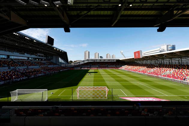 6th September 2020; Griffin Park, London, England; English Football League Cup, Carabao Cup, Football, Brentford FC versus Wycombe Wanderers; General view of the new Brentford Community Stadium with the scoreboard  ActionPlus12232529 JohnxPatrickxFletcher