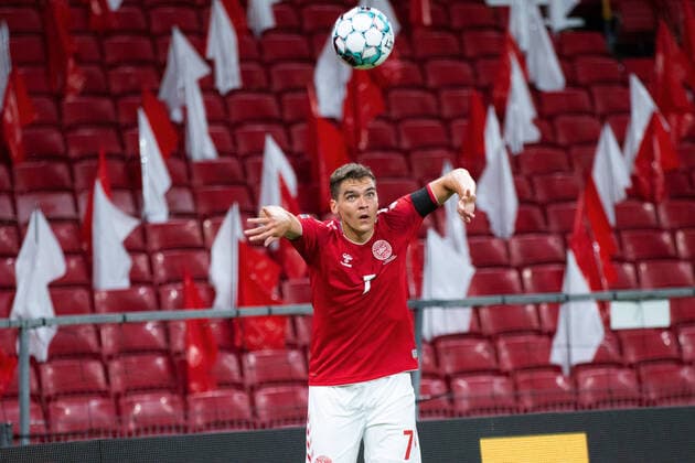 Copenhagen, Denmark. 05th, September 2020. Robert Skov (7) of Denmark seen during the UEFA Nations League match between Denmark and Belgium at Parken in Copenhagen. (Photo credit: Gonzales Photo - Dejan Obretkovic). UEFA Nations League, Denmark v Belgium 