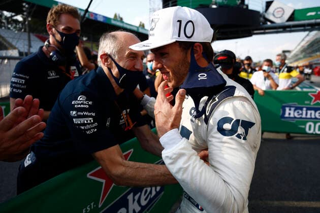 Motorsports: FIA Formula One World Championship, WM, Weltmeisterschaft 2020, Grand Prix of Italy Motorsports: FIA Formula One World Championship 2020, Grand Prix of Italy, Franz Tost (AUT, Scuderia AlphaTauri Honda), 10 Pierre Gasly (FRA, Scuderia AlphaTauri Honda),