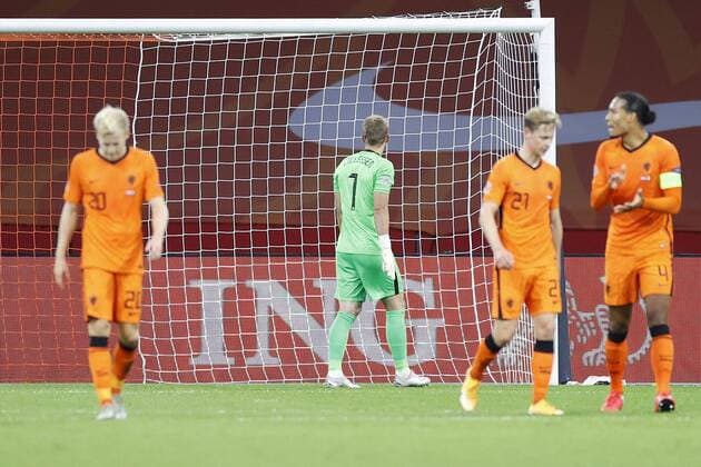 AMSTERDAM, 07-09-2020, JohanCruyff Stadium, season 2020 2021 . Nations Leaque game between Netherlands and Italy. Netherlands goalkeeper Jasper Cillessen disappointed after the 0-1 Netherlands - Italy  x9133121x Copyright: