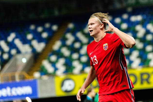 Sport Bilder des Tages 200907 Erling Braut Haaland of Norway celebrates the 1-5 goal during the UEFA Nations League football match between Northern Ireland and Norway on September 7, 2020 in Belfast. Photo: Stephen McCarthy BILDBYRAN COP 296 XX0001 fotboll football soccer nations league northern ireland nordirland norge norway bbeng jubel Copyright: STEPHENxMCCARTHY BB200907BB953