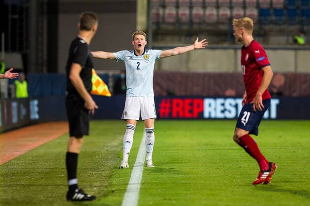 L-R Scott McTominay (GB-SCT) and Jaroslav Zeleny (CZE) in action during the B2 Group UEFA Nations League match Czech vs Scotland, in Olomouc, Czech Republic, on Monday, September 7, 2020. (CTKxPhoto JaroslavxSvoboda) CTKPhotoP202009070928101 SVO 21
