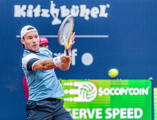 07.09.2020, Sportpark, Kitzbuehel, AUT, ATP, Tennis Herren Tour, Generali Open Kitzbuehel, im Bild Lucas Miedler (AUT) Lucas Miedler of Austria during the Generali Open Tennis Tournament of the ATP Tour at the Sportpark in Kitzbuehel, Austria on 2020 09 07.