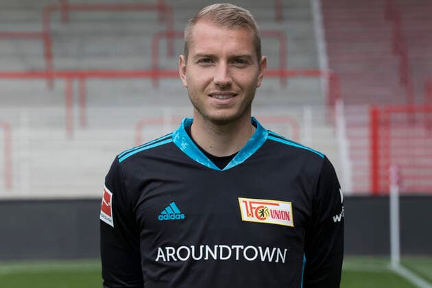 Torwart Jakob Busk Fußball Fussball Bundesliga Herren DFL Porträttermin Saison 2020 2021 03.09.2020 1.FC Union Berlin FCU Vorstellung, Präsentation, Pressetermin