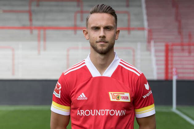 Marcus Ingvartsen Fußball Fussball Bundesliga Herren DFL Porträttermin Saison 2020 2021 03.09.2020 1.FC Union Berlin FCU Vorstellung, Präsentation, Pressetermin