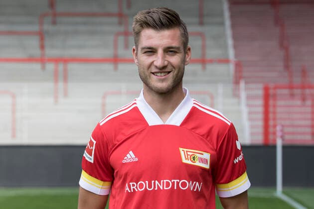 Robin Knoche Fußball Fussball Bundesliga Herren DFL Porträttermin Saison 2020 2021 03.09.2020 1.FC Union Berlin FCU Vorstellung, Präsentation, Pressetermin