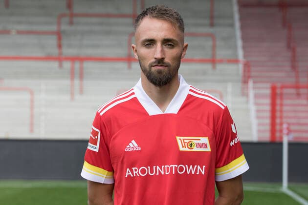 Florian Hübner Fußball Fussball Bundesliga Herren DFL Porträttermin Saison 2020 2021 03.09.2020 1.FC Union Berlin FCU Vorstellung, Präsentation, Pressetermin