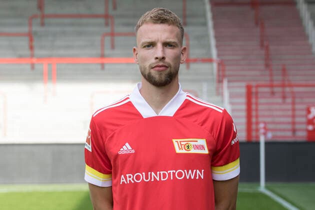 Marvin Friedrich Fußball Fussball Bundesliga Herren DFL Porträttermin Saison 2020 2021 03.09.2020 1.FC Union Berlin FCU Vorstellung, Präsentation, Pressetermin