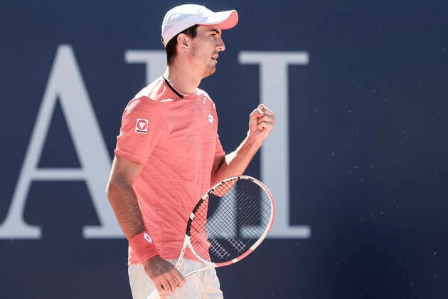 TENNIS - ATP, Tennis Herren Generali Open 2020 KITZBUEHEL,AUSTRIA,08.SEP.20 -TENNIS - ATP World Tour, Generali Open 2020. Image shows the rejoicing of Sebastian Ofner (AUT) GEPAxpictures xPatrickxSteiner