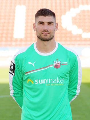 Teampraesentation Zwickau Fussball 3.Liga Torwart Johannis Brinkies; FSV Zwickau; 2.Bundesliga, Porträttermin 2020 2021 , Zwickau, 07.09.2020, Stadion Zwickau, Fussball ,