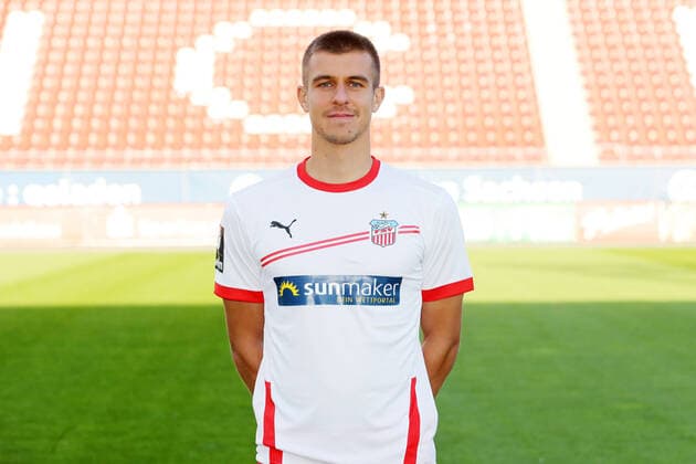 Teampraesentation Zwickau Fussball 3.Liga Maurice Hehne; FSV Zwickau; 2.Bundesliga, Porträttermin 2020 2021 , Zwickau, 07.09.2020, Stadion Zwickau, Fussball ,