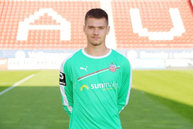 Teampraesentation Zwickau Fussball 3.Liga Torhüter Max Sprang; FSV Zwickau; 2.Bundesliga, Porträttermin 2020 2021 , Zwickau, 07.09.2020, Stadion Zwickau, Fussball ,