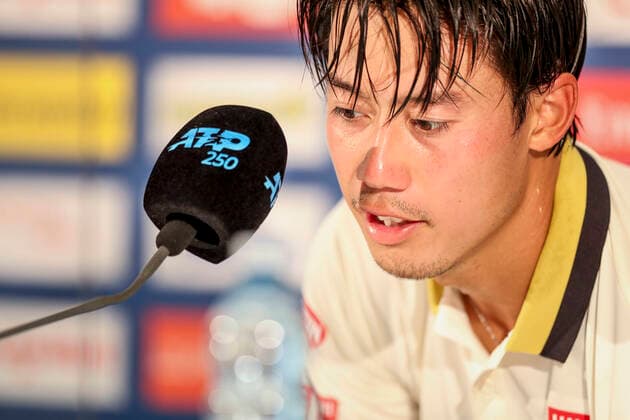 Sport Bilder des Tages TENNIS - ATP, Tennis Herren Generali Open 2020 KITZBUEHEL,AUSTRIA,08.SEP.20 -TENNIS - ATP World Tour, Generali Open 2020. Image shows Kei Nishikori (JPN) during an interview. GEPAxpictures xPatrickxSteiner