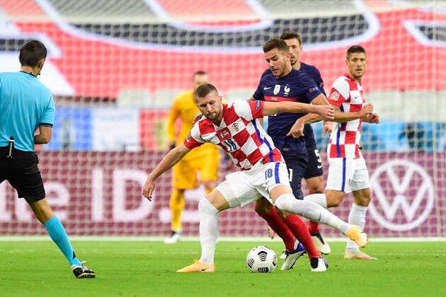 HERNANDEZ LUCAS (France) vs Rebic Ante (Croatie) FOOTBALL : France vs Croatie - ligue des Nations - 08 09 2020 JBAutissier Panoramic 