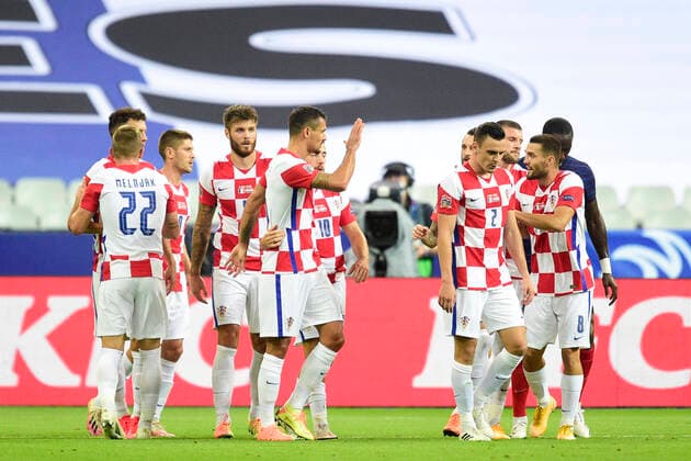 joie des joueurs de la Croatie apres le but de Lovren Dejan (Croatie) FOOTBALL : France vs Croatie - ligue des Nations - 08 09 2020 JBAutissier Panoramic 