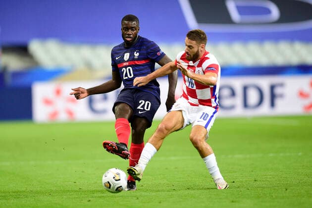 UPAMECANO DAYOT (France) vs Vlasic Nikola (Croatie) FOOTBALL : France vs Croatie - ligue des Nations - 08 09 2020 JBAutissier Panoramic 