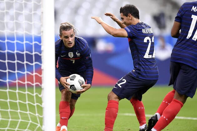 JOIE - 07 ANTOINE GRIEZMANN (FRA) - 22 WISSAM BEN YEDDER (FRA) FOOTBALL : France vs Croatie - Ligue des Nations - 08 09 2020 FEP Panoramic 