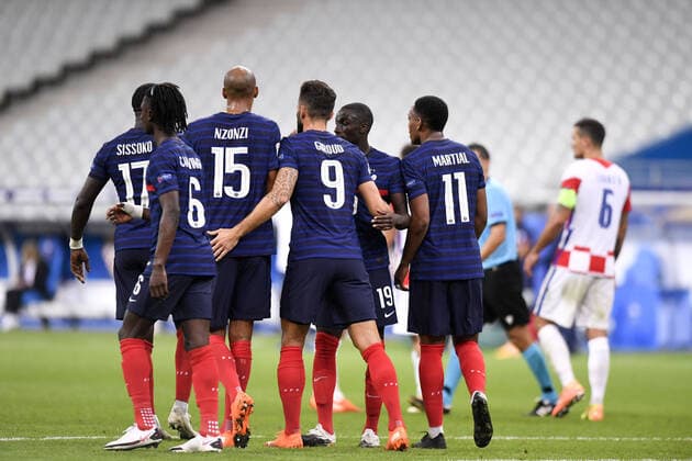 JOIE - FAIR PLAY - EQUIPE DE FRANCE DE FOOTBALL FOOTBALL : France vs Croatie - Ligue des Nations - 08 09 2020 FEP Panoramic 