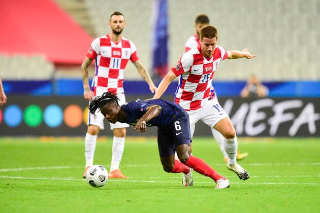 CAMAVINGA EDUARDO (France) vs Pasalic Mario (Croatie) FOOTBALL : France vs Croatie - ligue des Nations - 08 09 2020 JBAutissier Panoramic 