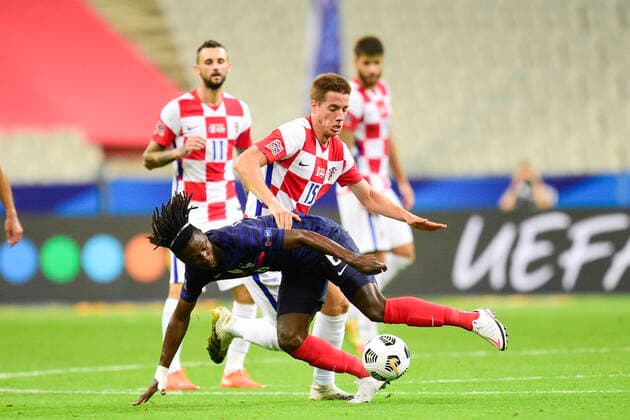 CAMAVINGA EDUARDO (France) vs Pasalic Mario (Croatie) FOOTBALL : France vs Croatie - ligue des Nations - 08 09 2020 JBAutissier Panoramic 