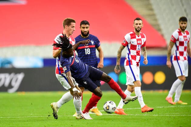 CAMAVINGA EDUARDO (France) vs Pasalic Mario (Croatie) FOOTBALL : France vs Croatie - ligue des Nations - 08 09 2020 JBAutissier Panoramic 