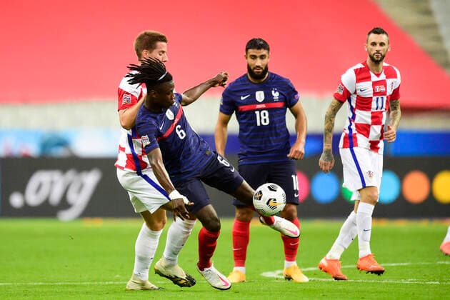 CAMAVINGA EDUARDO (France) vs Pasalic Mario (Croatie) FOOTBALL : France vs Croatie - ligue des Nations - 08 09 2020 JBAutissier Panoramic 