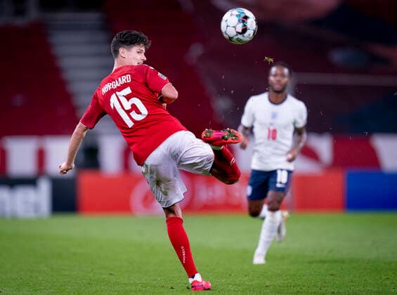 Danmarks Christian Noergaard under Nations League kampen mellem Danmark og England i Parken, tirsdag den 8. september 2020.. , Copenhagen Denmark