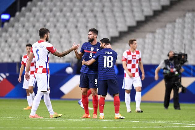 JOIE - FAIR PLAY - 09 OLIVIER GIROUD (FRA) FOOTBALL : France vs Croatie - Ligue des Nations - 08 09 2020 FEP Panoramic 