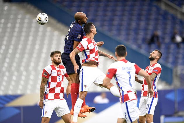 15 STEVEN NZONZI (FRA) - 05 DUJE CALETA CAR (CRO) FOOTBALL : France vs Croatie - Ligue des Nations - 08 09 2020 FEP Panoramic 