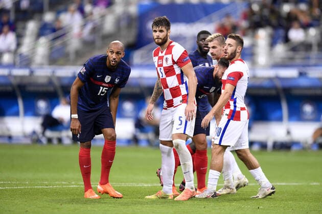 15 STEVEN NZONZI (FRA) - 05 DUJE CALETA CAR (CRO) - 10 NIKOLA VLASIC (CRO) FOOTBALL : France vs Croatie - Ligue des Nations - 08 09 2020 FEP Panoramic 