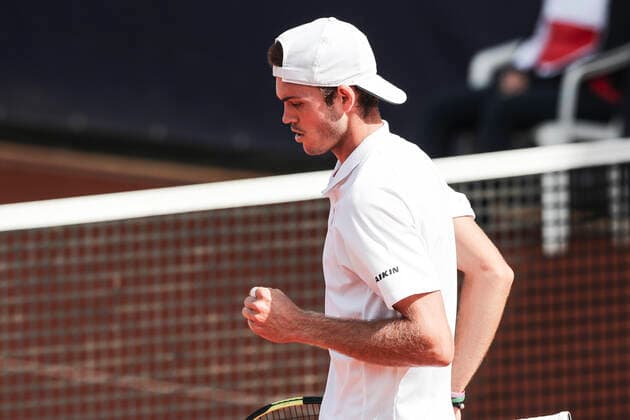 TENNIS - ATP, Tennis Herren Generali Open 2020 KITZBUEHEL,AUSTRIA,10.SEP.20 -TENNIS - ATP World Tour, Generali Open 2020. Image shows the rejoicing of Maximilian Marterer (GER). GEPAxpictures xPatrickxSteiner