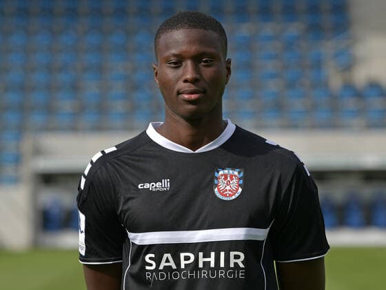 10.09.2020, xjhx, Fussball Regionalliga Suedwest, FSV Frankfurt - Fototermin 2020 21 emspor, v.l. Alieu Sawaneh (FSV Frankfurt) Frankfurt am Main