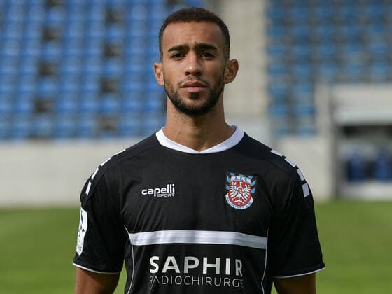 10.09.2020, xjhx, Fussball Regionalliga Suedwest, FSV Frankfurt - Fototermin 2020 21 emspor, v.l. Ahmed Azaouagh (FSV Frankfurt) Frankfurt am Main