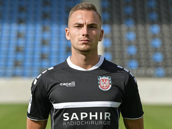 10.09.2020, xjhx, Fussball Regionalliga Suedwest, FSV Frankfurt - Fototermin 2020 21 emspor, v.l. Leonard von Schroetter (FSV Frankfurt) Frankfurt am Main