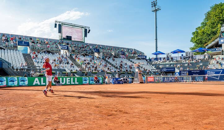 10.09.2020, Sportpark, Kitzbuehel, AUT, ATP, Tennis Herren Tour, Generali Open Kitzbuehel, im Bild Diego Schwartzman (ARG) Diego Schwartzman of Argentina during the Generali Open Tennis Tournament of the ATP Tour at the Sportpark in Kitzbuehel, Austria on 2020 09 10. Kitzbuehel