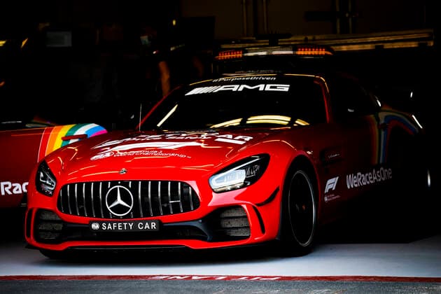 Motorsports: FIA Formula One World Championship, WM, Weltmeisterschaft 2020, Grand Prix of Toscana, F1 Safety Car, Mercedes-AMG GT R with new red varnish Mugello Italy