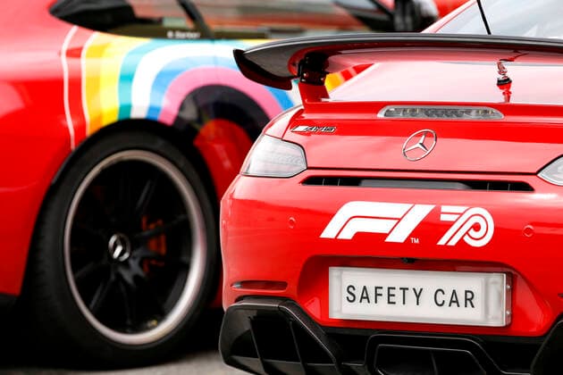 Motorsports: FIA Formula One World Championship, WM, Weltmeisterschaft 2020, Grand Prix of Toscana, F1 Safety Car, Mercedes-AMG GT R with new red livery Mugello Italy