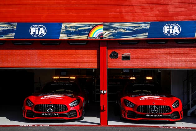 Motorsports: FIA Formula One World Championship, WM, Weltmeisterschaft 2020, Grand Prix of Toscana, F1 Safety Car, Mercedes-AMG GT R with new red livery Mugello Italy