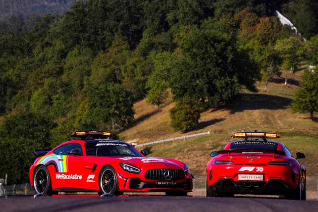 Motorsports: FIA Formula One World Championship, WM, Weltmeisterschaft 2020, Grand Prix of Toscana, F1 Safety Car, Mercedes-AMG GT R with new red livery Mugello Italy