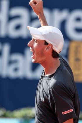 TENNIS - ATP, Tennis Herren Generali Open 2020 KITZBUEHEL,AUSTRIA,11.SEP.20 -TENNIS - ATP World Tour, Generali Open 2020. Image shows the rejoicing of Marc Andrea Huesler (SUI). GEPAxpictures xPatrickxSteiner
