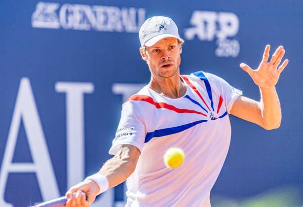 12.09.2020, Sportpark, Kitzbuehel, AUT, ATP, Tennis Herren Tour, Generali Open Kitzbuehel, Halbfinale, im Bild Yannick Hanfmann (GER) Yannick Hanfmann of Germany during the semifinals match for the Generali Open Tennis Tournament of the ATP Tour at the Sportpark in Kitzbuehel, Austria on 2020 09 12.