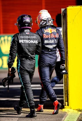 Motorsports: FIA Formula One World Championship, WM, Weltmeisterschaft 2020, Grand Prix of Tuscany, 44 Lewis Hamilton (GBR, Mercedes-AMG Petronas Formula One Team), 33 Max Verstappen (NLD, Aston Martin Red Bull Racing), Scarperia Italy