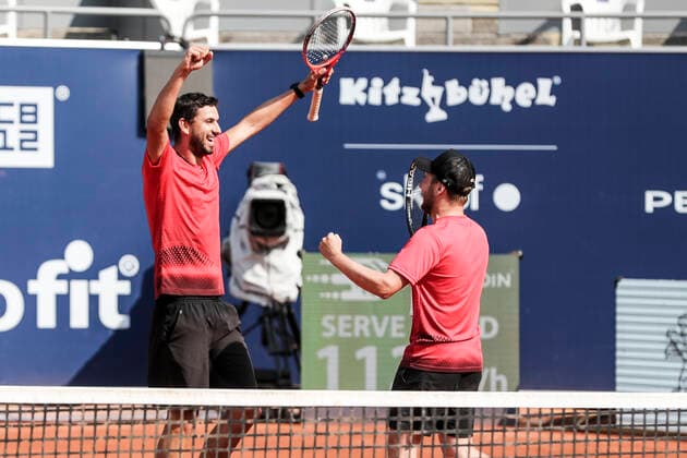 TENNIS - ATP, Tennis Herren Generali Open 2020 KITZBUEHEL,AUSTRIA,13.SEP.20 - TENNIS - ATP World Tour, Generali Open , final. Image shows Harald Eigner and Frederic Ancey (AUT). Keywords: Peugeot Tie Break Shoot Out. GEPAxpictures xPatrickxSteiner