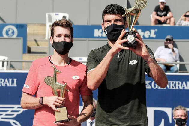 TENNIS - ATP, Tennis Herren Generali Open 2020 KITZBUEHEL,AUSTRIA,13.SEP.20 - TENNIS - ATP World Tour, Generali Open , final. Image shows Austin Krajicek (USA) and Franko Skugor (CRO). GEPAxpictures xPatrickxSteiner