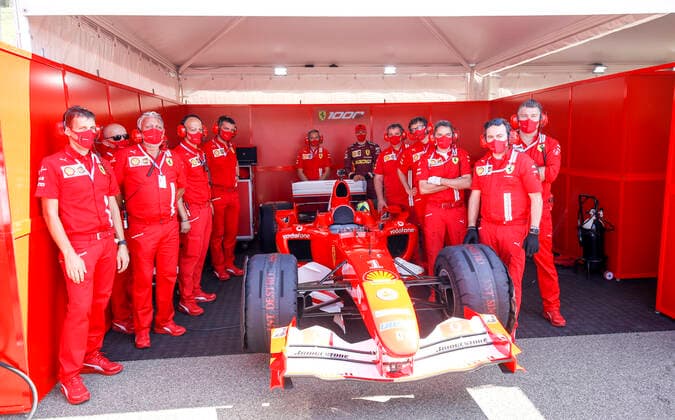 Motorsports: FIA Formula One World Championship, WM, Weltmeisterschaft 2020, Grand Prix of Tuscany, Mick Schumacher (GER) prepares to drive the Ferrari F2004 of his father Michael Schumacher Scarperia Italy