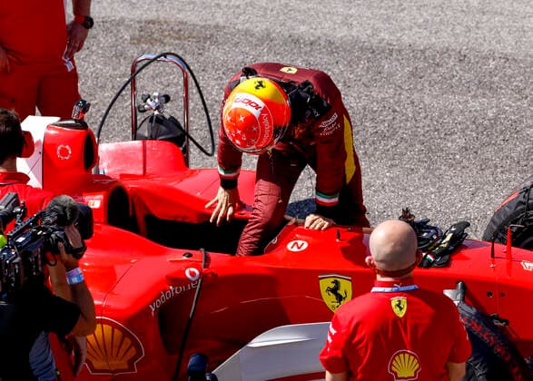 Motorsports: FIA Formula One World Championship, WM, Weltmeisterschaft 2020, Grand Prix of Tuscany, Mick Schumacher (GER) prepares to drive the Ferrari F2004 of his father Michael Schumacher Scarperia Italy