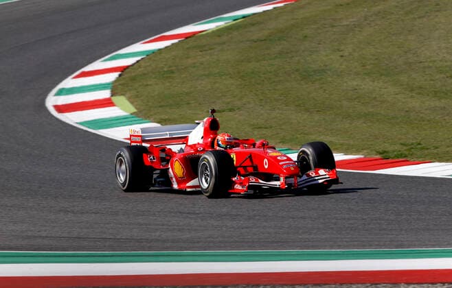 Motorsports: FIA Formula One World Championship, WM, Weltmeisterschaft 2020, Grand Prix of Tuscany, Mick Schumacher (GER) drives the Ferrari F2004 of his father Michael Schumacher Scarperia Italy