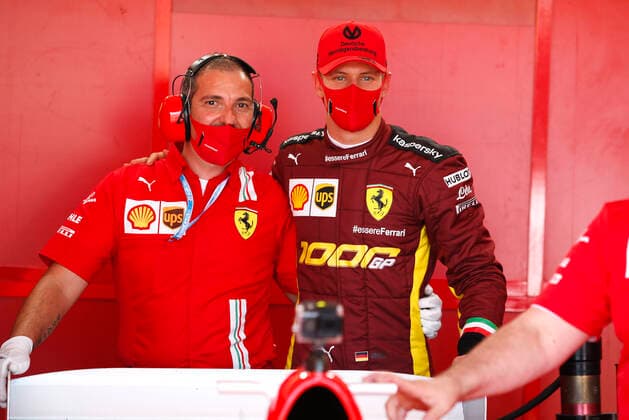 Motorsports: FIA Formula One World Championship, WM, Weltmeisterschaft 2020, Grand Prix of Tuscany, Mick Schumacher (GER) prepares to drive the Ferrari F2004 of his father Michael Schumacher Scarperia Italy