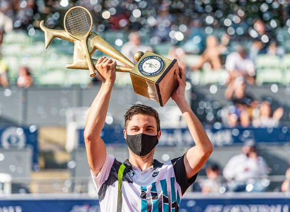 13.09.2020, Sportpark, Kitzbuehel, AUT, ATP, Tennis Herren Tour, Generali Open Kitzbuehel, Finale, im Bild Miomir Kecmanovic (SRB) Miomir Kecmanovic of Serbia during the final match for the Generali Open Tennis Tournament of the ATP Tour at the Sportpark in Kitzbuehel, Austria on 2020 09 13.